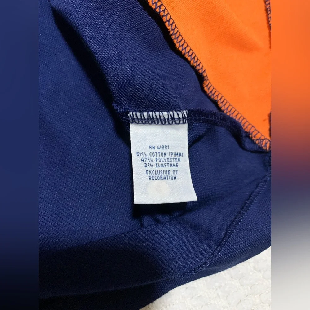 Rugby-Striped Polo Shirt - Navy & Orange